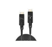 - Câble HDMI - 50 m - cuivre hybride blindé/fibre optique - noir - rond, support 4K