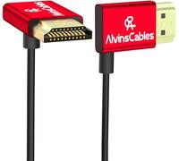 Câble Hdmi 8K 2.1 48 Gbit/S 8K@60Hz 4K@120Hz Hdmi Ultra Fin Haute Vitesse ¿ 2,4 Mm Pour Sony A7 A9,Bmpcc,Canon C70,Atomos Ninja,Feelworld,Angle Droit Vers Le Haut 45 Cm