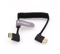 Câble HDMI 8k 2.1 HDMI Angle Gauche vers Angle Droit Enroulé Tressé Câble pour Z Cam E2 Portkeys BM5 Atomos Shinobi Ninjav V Monitor Sony Canon Camera.