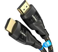Câble HDMI 8K/4K - 0,25 m - 8K@60Hz (cuivre supplémentaire pour Ultra HD rapide, gaine en nylon, 4K@120Hz/8K@60Hz - HDMI 2.0, haute vitesse avec Ethernet, Blu-ray/PS5/Xbox/Switch, noir)