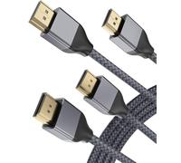 Câble HDMI 8K 60Hz 5M 2Pack,Cordon HDMI 2.1 Ultra Haute Vitesse 48Gbps 7680P avec Dolby Vision pour Apple TV,Samsung QLED,Sony LG,PS4,PS5,Xbox Series X/S,eARC HDR HDCP 2.2 2.3,4K 120Hz 144Hz