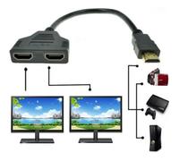 Câble HDMI - Adaptateur - 1 mâle vers 2 femelles - 30 cm - Plaqué or - Support 1080p