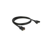 Delock - Câble HDMI avec Ethernet - HDMI femelle pour HDMI femelle vissable - 1 m - noir - support 4K