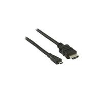 Câble HDMI™ haute vitesse avec Ethernet | Connecteur HDMI™ | Connecteur HDMI™ Micro | 4K@30Hz | 10,2 Gbps | 2,00 m | Rond | PVC | Noir | Boîte