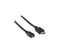 - Câble HDMI avec Ethernet - HDMI mâle pour 19 pin mini HDMI Type C mâle - 2 m - noir - rond, support 4K, support 1080p