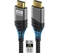 Câble HDMI,câble HDMI 2.1 Ultra 48Gbps HighSpeed 8K@60Hz 4K@120Hz 7680P eARC HDCP 2.2&2.3 DTS:X Dynamic HDR Atmos Compatible avec HDTV,Xbox,Mac,PC,ordinateur portable,moniteur,projecteur,PS 5/4/3,2M
