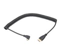 Câble HDMI coudé à droite Micro HDMI vers HDMI mâle standard, câble spiralé extensible pour TVHD UHD 4K, prise en charge de l'amélioration de