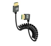 Câble hdmi court enroulé 8k, rallonge hdmi mâle à mâle ultra mince cordon flexible 48gbps prise en charge haute vitesse 3D 8K@60Hz pour moniteurs sur caméra, TV, Xbox series x/s (Left Angle)