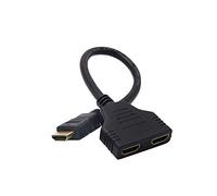 Câble HDMI de 1 à 2 Divisé Adaptateur Double Signal Convert Câble pour vidéo TV HDTV pour PS3, PS4, HDTV, Lecteur DVD et Moniteur LCD et Vidéoprojecteur (Noir)