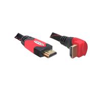 Câble HDMI DeLOCK 5m, Connecteurs Type A, Plaqué Or, Bande Passante 10.2 Gbit/s, Noir/Rouge - Référence 82688