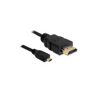Câble HDMI DeLOCK 82664, 2m, HDMI Type A (Standard) mâle vers HDMI Type D (Micro) mâle, contacts plaqués or, résolution 4096x2160, AWG 32, noir