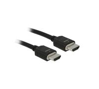 Câble HDMI DeLOCK 85295 - 3m, HDMI Type A Mâle/Mâle, 48 Gbit/s, Contacts Or, 3D, ARC, Ethernet, Résolution jusqu'à 7680x4320, 240Hz, Noir