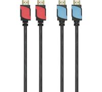 Câble HDMI ESSENTIELB 2.0/18Gbps 1M x2 Rouge et Bleu