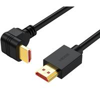 Câble HDMI Ethernet coudé Contacts dorés Audio Support multifonction Haute définition Angle 270° Compatible PC, PS4, PS5, Xbox, Smart TV Noir 3 mètres