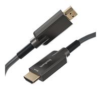 Câble HDMI fibre optique 4K 10 m en acier inoxydable blindé 4K HDMI 2.0 ultra haut débit, prend en charge 4 K60 Hz, HDR dynamique, compatible eARC PS5, Xbox, Apple TV, Sony, LG, Samsung