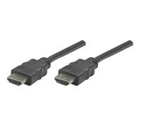 Câble HDMI grande vitesse avec Ethernet moulé MANHATTAN - 7.5m - Noir - Double blindage - 3D via HDMI
