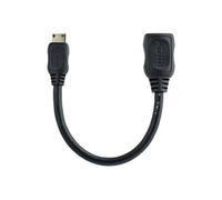 Câble HDMI haute vitesse 13 cm - HDMI vers HDMI Mini - F/M - Adaptateur HDMI - HDMI femelle pour 19 pin mini HDMI Type C mâle - 1.3 cm - blindé -