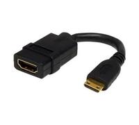 StarTech.com Adaptateur Mini HDMI vers HDMI 12,7cm - Convertisseur HDMI Haute Débit 4K - Adaptateur HDMI 4K 30Hz Ultra HD - HDMI 1.4 - Connecteurs Plaqués Or - Mini HDMI UHD 4K - Noir