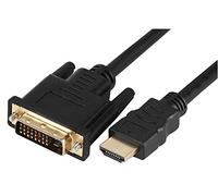 Câble HDMI Haute Vitesse 4K UHD mâle vers DVI-D mâle connecteurs plaqués Or 1,8 m Noir