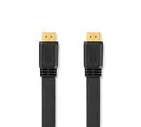 Câble HDMI™ haute vitesse avec Ethernet | Connecteur HDMI™ | Connecteur HDMI™ | 4K@30Hz | 10,2 Gbps | 3,00 m | Plat | PVC | Noir | Sachet en plastique