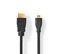 Câble HDMI™ haute vitesse avec Ethernet | Connecteur HDMI™ | Connecteur HDMI™ Micro | 4K@30Hz | 10,2 Gbps | 1,50 m | Rond | PVC | Noir | Label