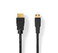 Câble HDMI Haute Vitesse avec ethernet | HDMI™ Connecteur | HDMI™ Mini Connecteur | 4K@30Hz | 10.2 Gbps | 1.50 m | Rond | PVC | Noir | Label