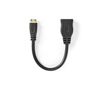 Nedis Câble HDMI Haute Vitesse avec Ethernet HDMI Mini Connecteur 4K@30Hz 10.2 Gbps 0.20m Noir Noir G