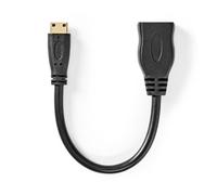 Câble HDMI™ haute vitesse avec Ethernet | HDMI™ Mini Connecteur | HDMI™ Sortie | 4K@30Hz | 10.2 Gbps | 0.20 m | Rond | PVC | Noir | Boîte
