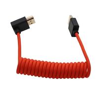 Câble HDMI haute vitesse HangTon pour ATOMOS Ninja V Shinobi, Sony FX9 FX30 Canon Lumix Nikon Blackmagic TV Ordinateur portable Projecteur PS5 Xbox FEELWORLD Portkeys, Angle bas, tressé enroulé, 8K
