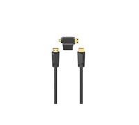 Câble HDMI haute vitesse, mâle - mâle, Ethernet, 1,5 m + adaptateur HDMI