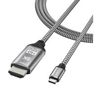 Câble HDMI haute vitesse Ultra HD 8K, câble DisplayPort VESA 1.4 : assure une connectivité fluide et des images époustouflantes pour les jeux et