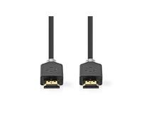 - Câble HDMI - HDMI mâle droit pour HDMI mâle droit - 2 m - anthracite - rond, support 4K