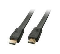 - Câble HDMI - HDMI mâle pour HDMI mâle - 1 m - blindé - noir - moulé, plat, support 4K