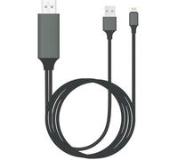 Câble HDMI - KZKR - Adaptateur DisplayPort - 4K - Compatible iPhone et iPad - Noir