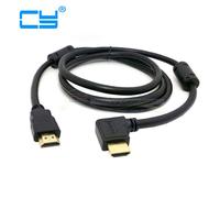 Câble HDMI mâle à mâle coudé à gauche, 90 degrés, 1.5m, 5 pieds, noir, support 1.4, 3D et ethernet