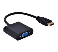 Câble HDMI mâle vers VGA femelle vidéo adaptateur convertisseur (Noir,1080p)