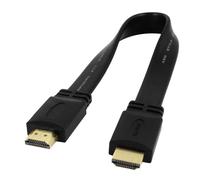 Câble Hdmi Plat 4K Ultra Hd 2160P (60 Hz) - Haute Vitesse 2.0 - Contacts Dorés - Compatible Pc, Ps4, Ps5, Xbox, Smart Tv - Noir, 30 Cm