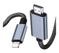 Câble HDMI pour i-Phone,Câble convertisseur HDMI pour i-Ph0ne,vers câble TV Compatible avec Phone 14/12/11,X,8,7,6,5, pour i-Pad appareils ,1080P@60Hz,2M (Ne supporte pour i-Phone 16/15/ N-etflix)