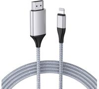 Câble Hdmi Pour Iphone 1080P Hdtv Hdmi - Adaptateur Numérique Av Et Vidéo - Compatible Avec Iphone Et Ipad - Aucune Alimentation Nécessaire - Argenté - 4 M[YIN4180280]