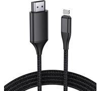 Câble HDMI pour iPhone 4m, connecteur adaptateur de câble HDMI HDTV 1080p amélioré, convertisseur compatible avec l'écran de synchronisation vidéo AV numérique pour appareils iPhone/i-Pad
