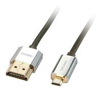 Lindy 41680 câble HDMI 0,5 m HDMI Type A (Standard) HDMI Type D (Micro) Noir, Argent