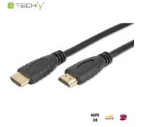 Câble HDMI Techly HDMI-HDMI 2.0 mâle/mâle Ethernet 3D 4K, 6 m, noir