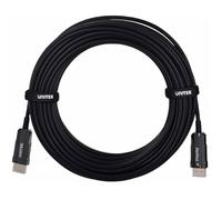 UNITEK C11072BK-15M Câble HDMI 15m, HDMI Type A Mâle/Mâle, Contacts Or, 3D, 4K 60Hz, 18 Gbit/s, ARC, HDCP 2.2, Fibre Optique, Noir