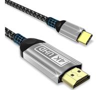 Cable Hdmi Usb C 3 Mètres, Usb C Hdmi 4K Uhd Thunderbolt 4/3 Type C Câble Hdmi Usb C Compatible Pour iPhone 15/16 Pro Max, Macbook Pro/Air, I Pad Pro/Air, Samsung Galaxy S24/S23, Gris, 3M