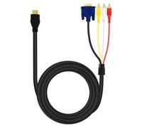 Câble HDMI vers 3x RCA Mâles et VGA Mâle Adaptateur Vidéo 1.5m A4001 LinQ Noir