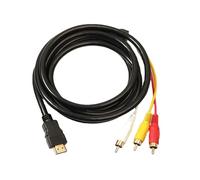 Câble HDMI vers AV, câble HDMI vers RCA 1,5 m, adaptateur audio vidéo HDMI RCA, adaptateur HDMI mâle vers RCA AV pour vidéo et audio, convertisseur HDMI vers RCA, compatible avec TV, HDTV, DVD