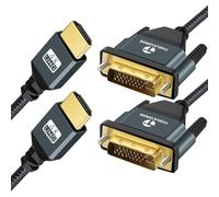Câble Hdmi Vers Dvi 4K 2M Lot De 2, Plaqué Et Tressé, Câble Dvi Vers Hdmi Bidirectionnel Compatible Avec Projecteur, Ordinateur Portable, Tv, Pc, Lecteur Dvd[GBP6270496]