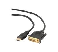 Câble HDMI vers DVI - Gembird - 3 m - Connecteurs plaqués or - Transmission optimale - Noir