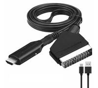 Câble HDMI vers Péritel 1080p - Adaptateur HDMI Entrée vers SCART Sortie avec Câble USB 1 m - Plug and Play - Compatible PS4, DVD, Box TV, HDTV - Straße Tech