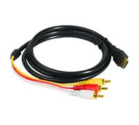 Câble HDMI Vers RCA 1,5 m, Adaptateur Mâle Vers RCA Vidéo Audio Compatible TV HDTV DVD, Transmission Unidirectionnelle HDMI Vers AV, Connecteurs Plaqués Or, Câble AV Pour Lecteurs Haute Définition